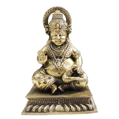Brass Showpiece Kuber Ji Statue - 2.7*2.3*3.5 Inch (BS1748 G)