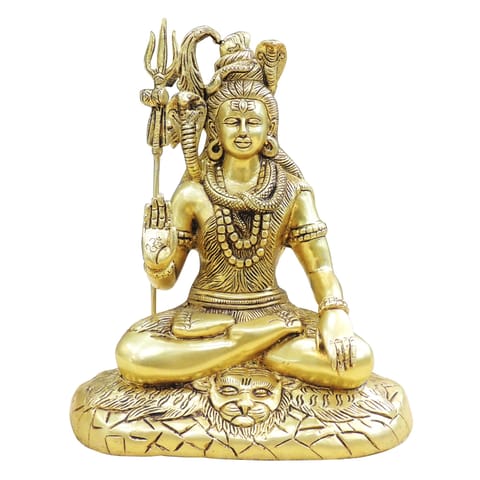 Brass Showpiece Shiv Ji God Idol Statue - 9*5*10.5 Inch (BS947 G)
