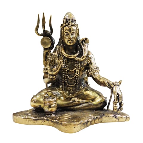 Brass Showpiece Shiv Ji God Idol Statue - 5*4.5*5 Inch (BS1885 E)