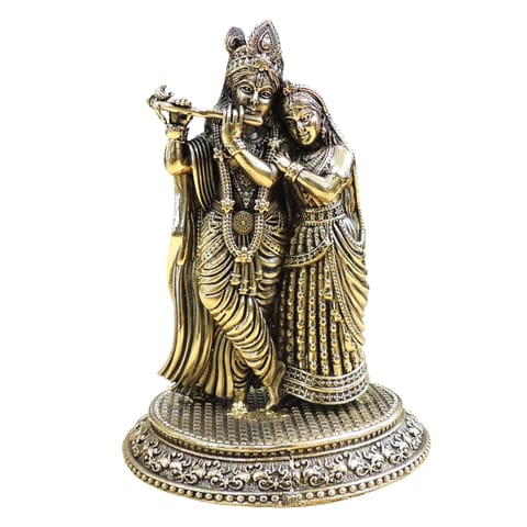 Brass Showpiece Radha Krishna God Idol Statue - 5*4.5*7 Inch (BS1883 D)