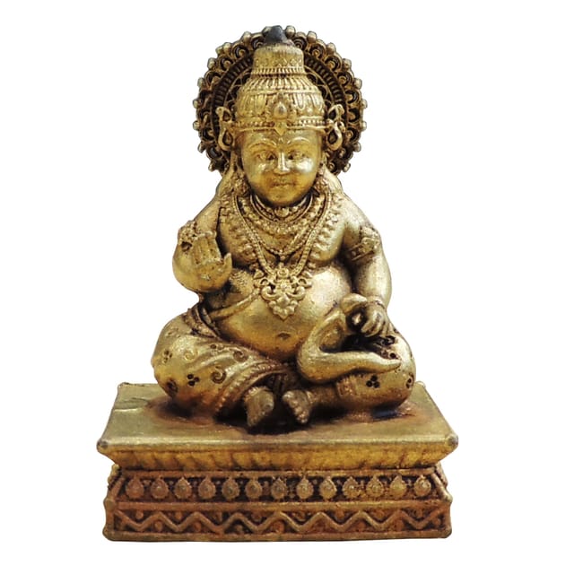 Brass Showpiece Kuber Ji God Idol Statue - 2.6*1.2*2.5 Inch (BS1748 D)