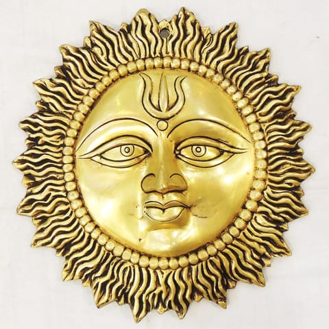 Brass Wall Hanging Showpiece Sun, Suraj Statue - 13.2*2*13.2 Inch (BS1843 J)