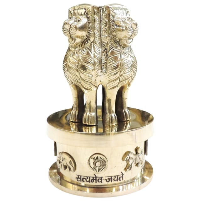 Brass Home Decorative Ashok Lath Statue - 4*4*6.5 Inch (F670 X)