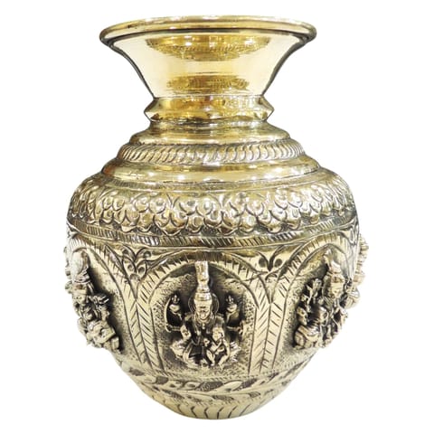 Brass Ashta Laxmi Lota, Water Pot - 5.5*5.5*6 Inch (Bs1914 D)