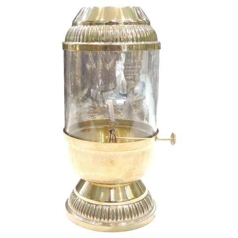 Brass & Glass Deepak With Chimney - 5*4*9 Inch (Z647 E)