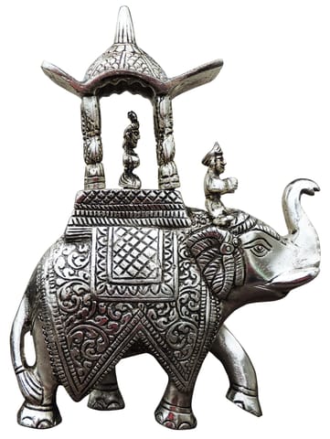 Aluminium Showpiece Elephant Statue - 7*2.5*10 Inch (AS473 S)