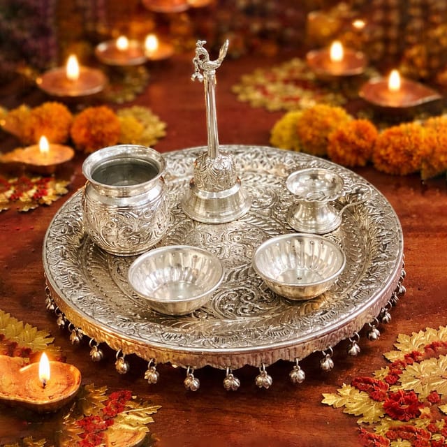 Brass Thali - 10.5*10.5*1.5 Inch (Z609 C)