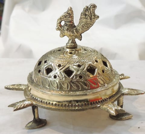 Brass PLoban Dan, Luab Daan, Bakhoor Dan No. 2 - 5.5*5.5*4.5 Inch (Z642 C)