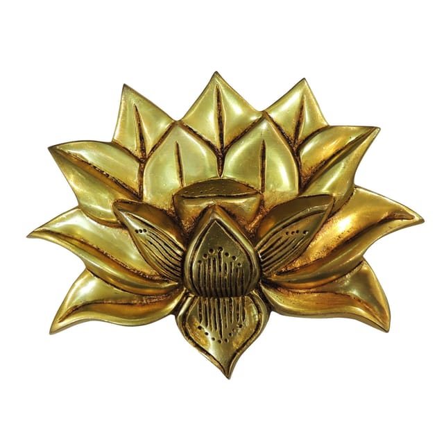 Brass Showpiece Lotus Statue - 6.6*1*5.2 Inch (BS1607 F)