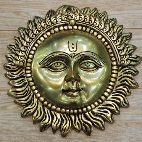 Brass Wall Hanging Showpiece Sun, Suraj Statue - 10*1*10 Inch (BS1843 G)