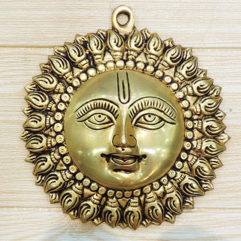 Brass Wall Hanging Showpiece Sun, Suraj Statue - 6*1.5*6.2 Inch (BS1843 C)