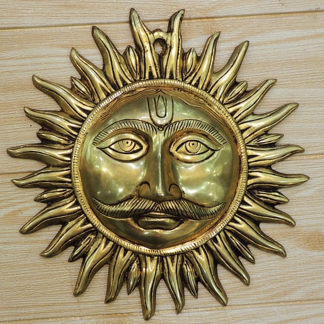 Brass Wall Hanging Showpiece Sun, Suraj Statue - 9.5*1.5*10 Inch (BS1843 F)
