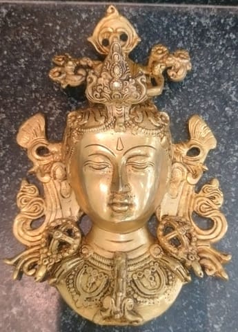 Brass Showpiece Tara Devi Face God Idol Statue - 5.7*2.5*8.5 Inch (BS1811 C)