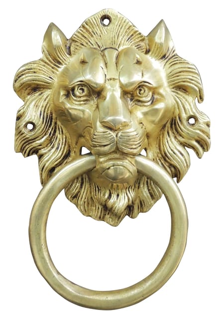 Brass Showpiece Lion Door Knocker - 5.2*1.5*6 Inch (BS409 B)