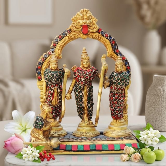Brass Showpiece Ram Darbar God Idol Statue - 7.2*4.5*9 Inch (BS837 B)