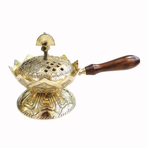 Brass Loban Dan, Luab Daan, Bakhoor Dan - 8.2*4.5*5 Inch (Z658 C)