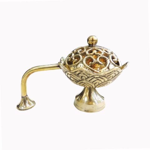 Brass Loban Dan, Luab Daan, Bakhoor Dan - 5.5*3.2*4 Inch (Z657 C)