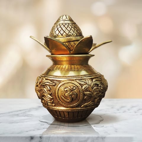 Brass Showpiece Kalash God Idol Statue - 6.2*6.2*8 Inch (BS1082 F)