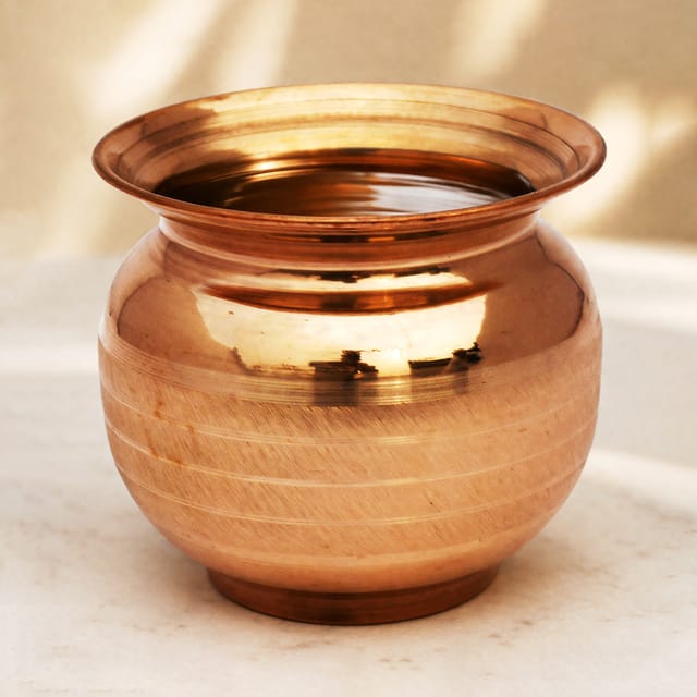 Copper Lota, 600 ML  - 4.4*4.4*4 inch (Z390 G)