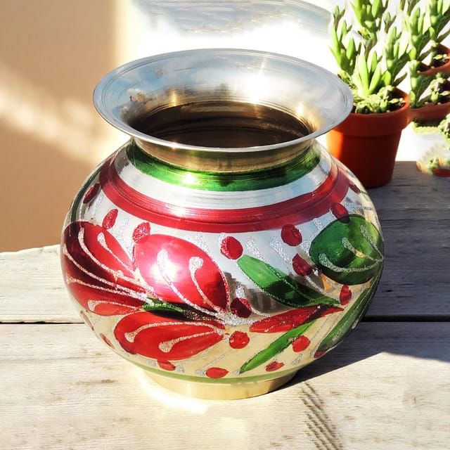 Brass Matki Colour No.16, 1.24 Liter - 6.5*6.5*5.6 inch (Z152 F)