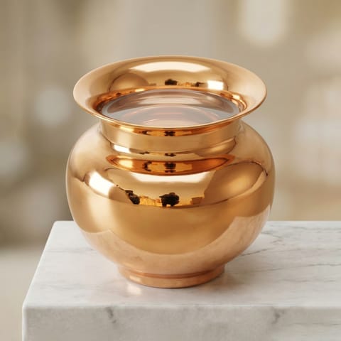 Copper Lota, 400 ML  - 4*4*3.8 inch (Z321 C)