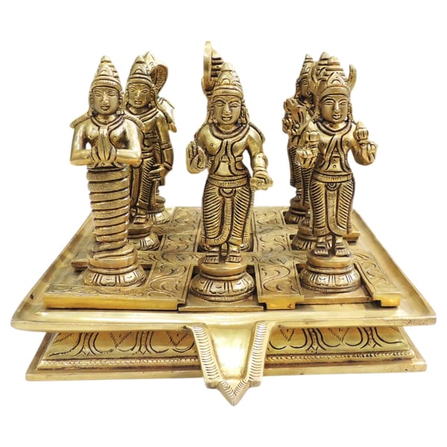 Brass Showpiece 9 Planets, Navagraha Statue - 10*8*7 Inch (BS958 K)