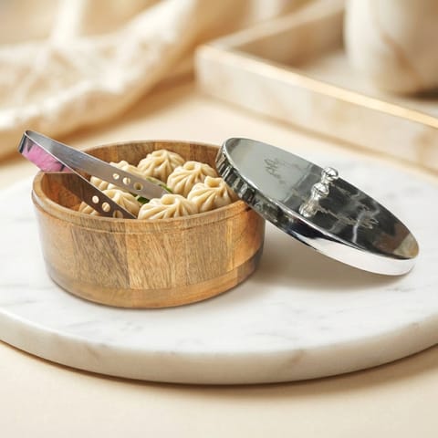 Wooden Roti Box - 8*8*4 Inch (W076 C)