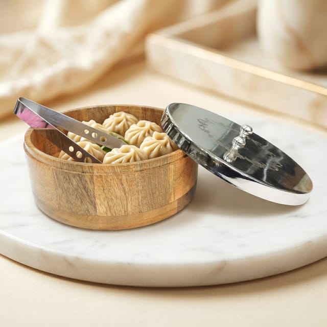 Wooden Roti Box - 8*8*4 Inch (W076 C)