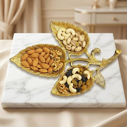 Aluminium Showpiece Leaf Statue With Box (AS540 C)