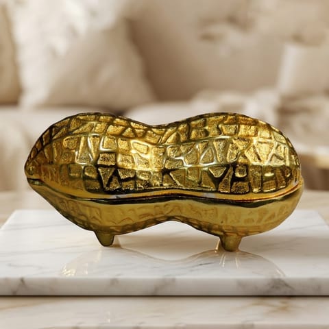 Aluminium Decorative Peanut Shape Dry Fruit Box No. 1 - 4.2*2*2 Inch (AT067 A)