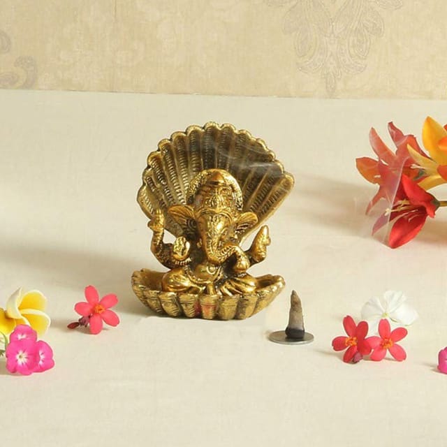 Showpiece Ganesh Ji in Seep Gold - 3.5*3.2*3.8 inch (AS190 G)