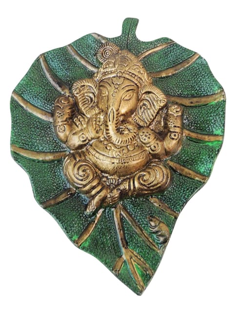 Showpiece Ganesh Patta Small Green - 5.8*0.5*7.3 inch (AS096 B)