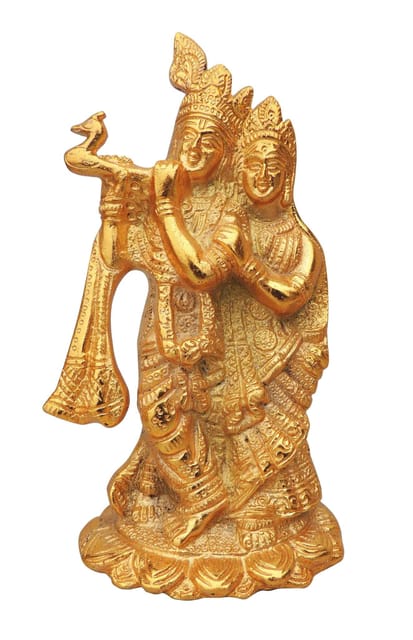 Aluminium Radha Krishna Gold -4.4*3*7.5 Inches (AS242 G)
