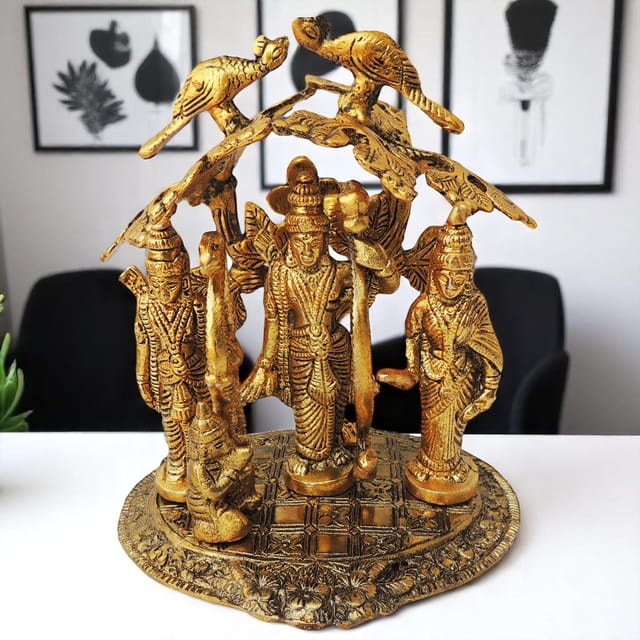 Aluminium Showpiece Ramdarbar Statue With Velvet Box - 6.5*5.5*7 Inch (AS410 G)