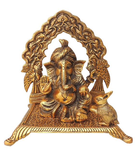 Aluminium Ganesh Ji Maharav -9*7*9.7 Inches (AS359 G)