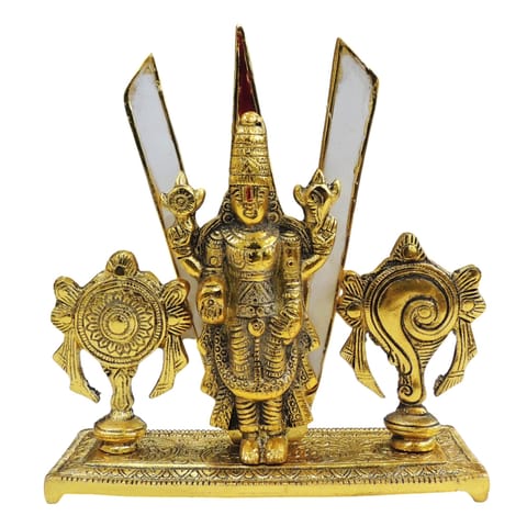 Aluminium Showpiece Tirupati Balaji Statue - 7.5*2.5*8.1 Inch (AS533 G)