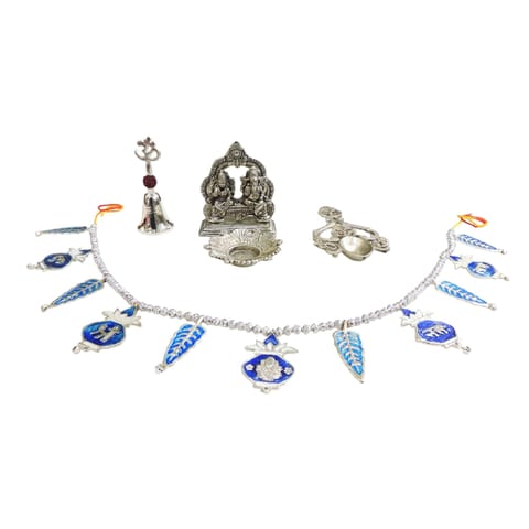 Aluminium Showpiece Laxmi Ganesh With Bandhanwar Gift Set (AS528 G)