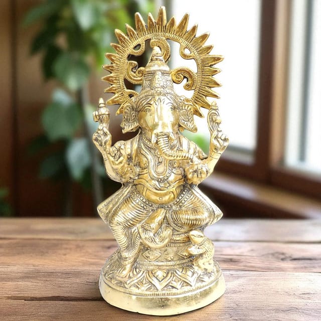 Aluminium Showpiece Kamal Ganesh - 6.5*4.5*14 Inch (AS511 G)