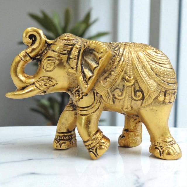 Aluminium Showpiece Elephant - 5*2*3.5 Inch (AS503 G)