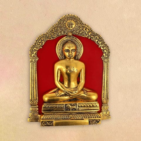 Aluminium Showpiece Mahaveer Ji Statue - 7*1.5*8.7 Inch (AS462 G)