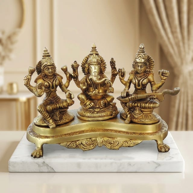 Brass Showpiece LGS God Idol Statue - 9.5*4.5*6.2 Inch (BS1485 P)