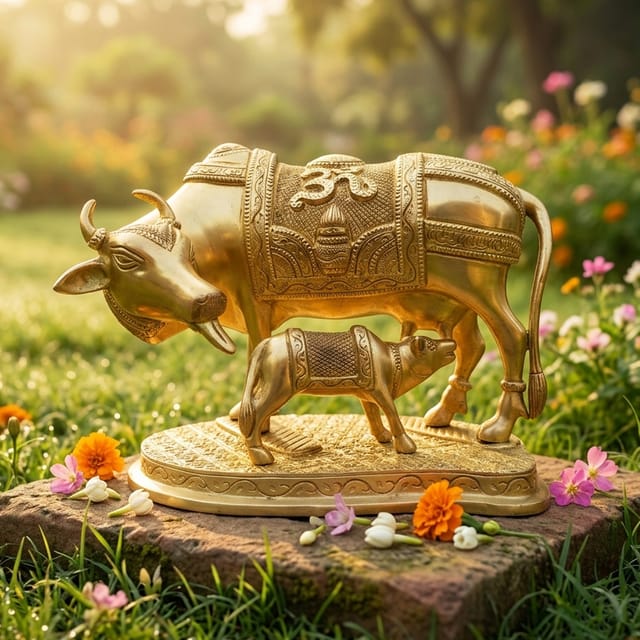 Brass Showpiece Gaye Bachdha SF Statue - 11*6*9.5 inch (BS002)