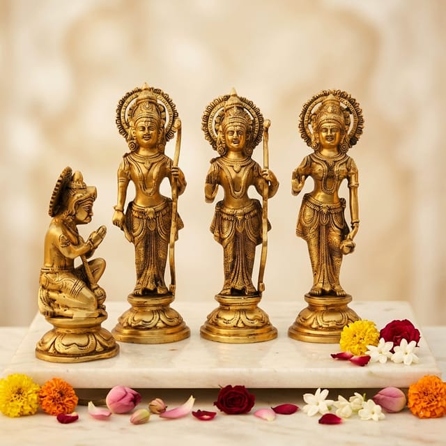 Brass Showpiece Ram God Idol Statue - 4*4*12.5 Inch (BS1395 H)