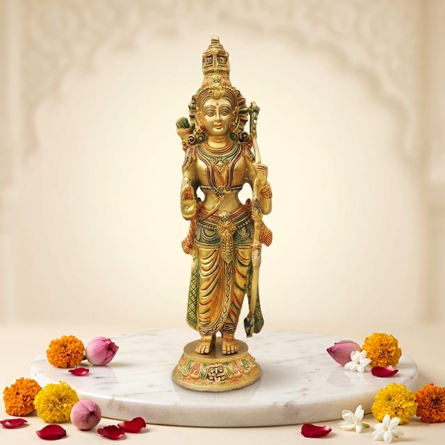 Brass Showpiece Ram Ji Statue Idol  - 5.5*5.5*20 Inch (BS1424 R )