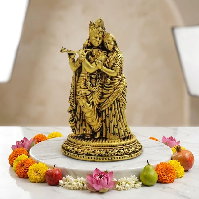 Brass Showpiece Radha Krishna God Idol Statue - 2.7*2*4 Inch (BS1883 B)