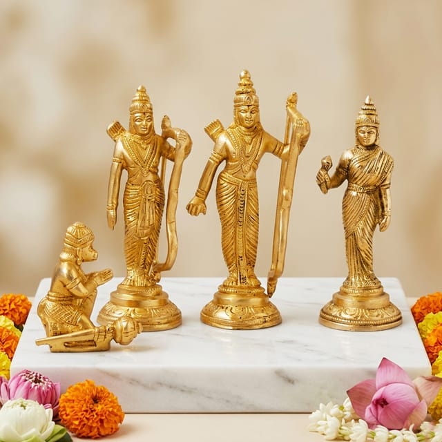 Brass Showpiece Ram Darbar God Idol Statue  - 7*2*5.5 inch (BS1098 A)
