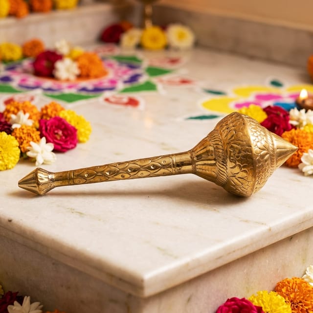 Brass Hanuman Mace, Gada No. 3 - 4.5*4.5*16 Inch (Z531 C)