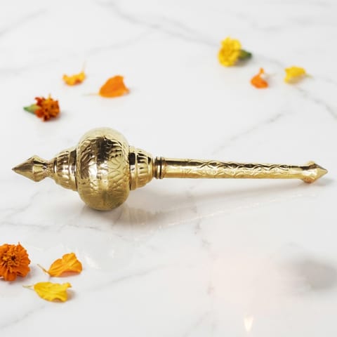Brass Hanuman Mace, Gada No. 4  -  4.5*4.5*18.5 Inch (Z531 D)