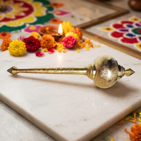 Brass Hanuman Mace, Gada No. 10 - 11*11*39 Inch (Z531 J)