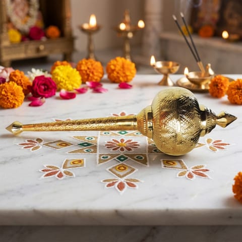 Brass Hanuman Mace, Gada No. 11 - 12*12*42 Inch (Z531 K)